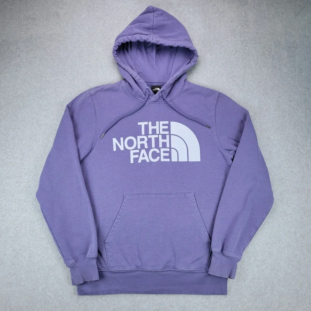 The North Face Hoodie Mens Small Purple Logo Pullover Fleece F23 721556-A7UNL